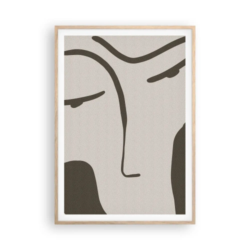 Poster in einem Rahmen aus heller Eiche - Wie ein Modigliani-Gemälde - 70x100 cm