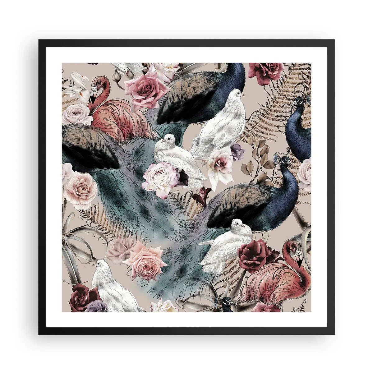 Poster in einem schwarzem Rahmen - Im Schlossgarten - 60x60 cm