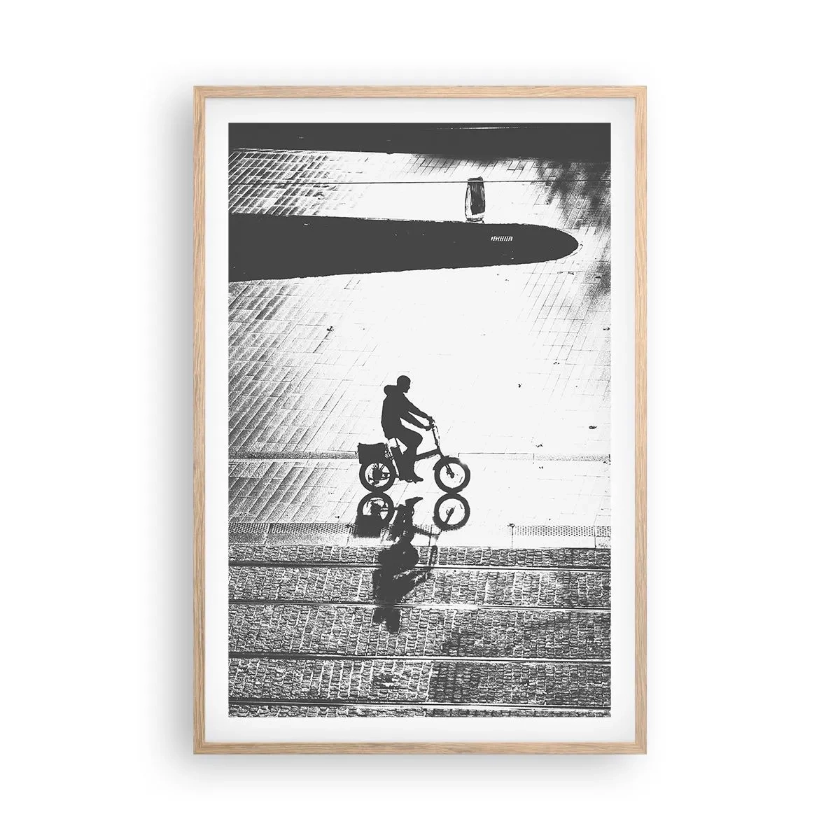 Poster in einem Rahmen aus heller Eiche - Vor sich hin durch die Stadt - 61x91 cm