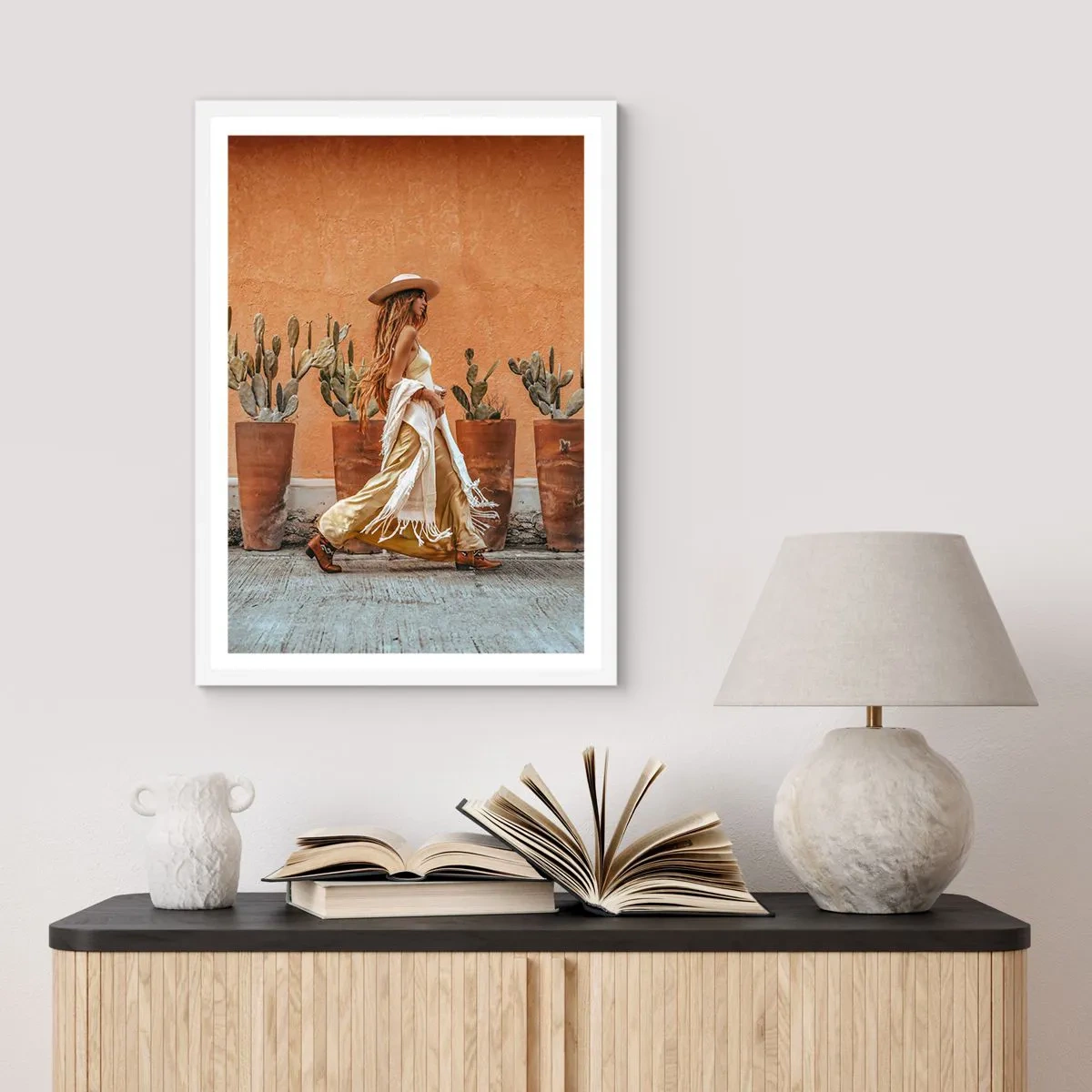 Poster in einem weißen Rahmen - Hippie-Stil - 30x40 cm