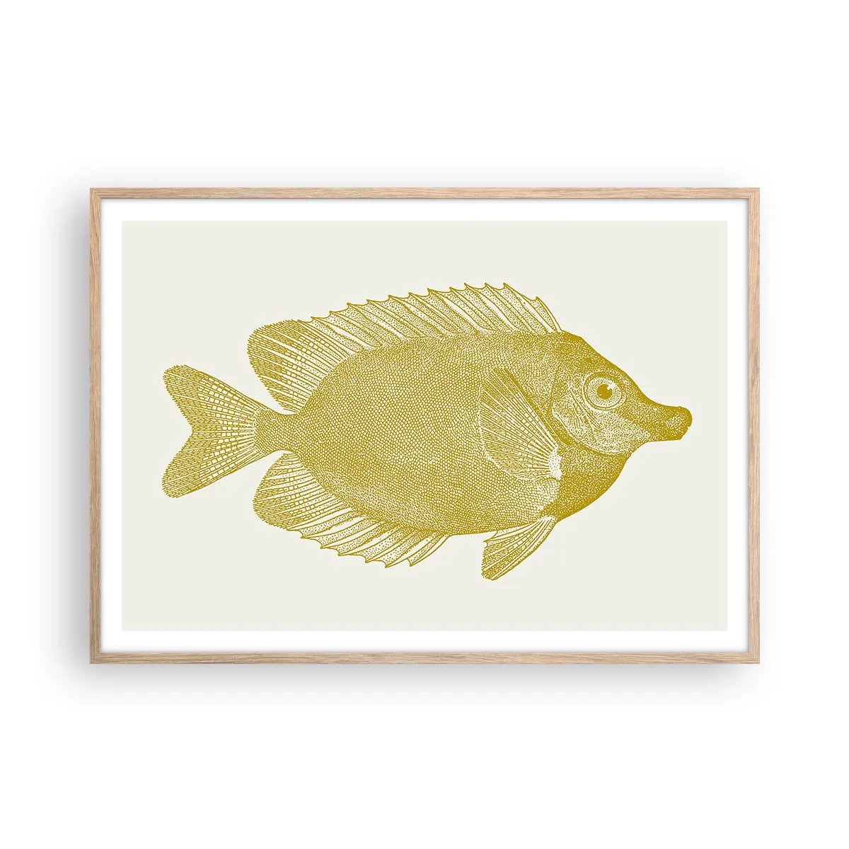 Poster in einem Rahmen aus heller Eiche - Fisch und das war’s - 100x70 cm