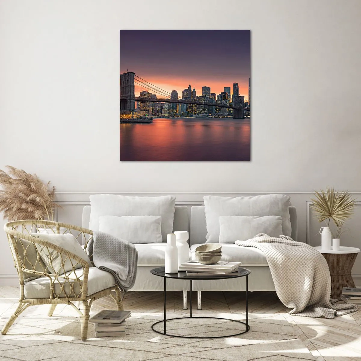 Glasbild - Bild auf glas - Eingetaucht in lila Stille - 40x40 cm