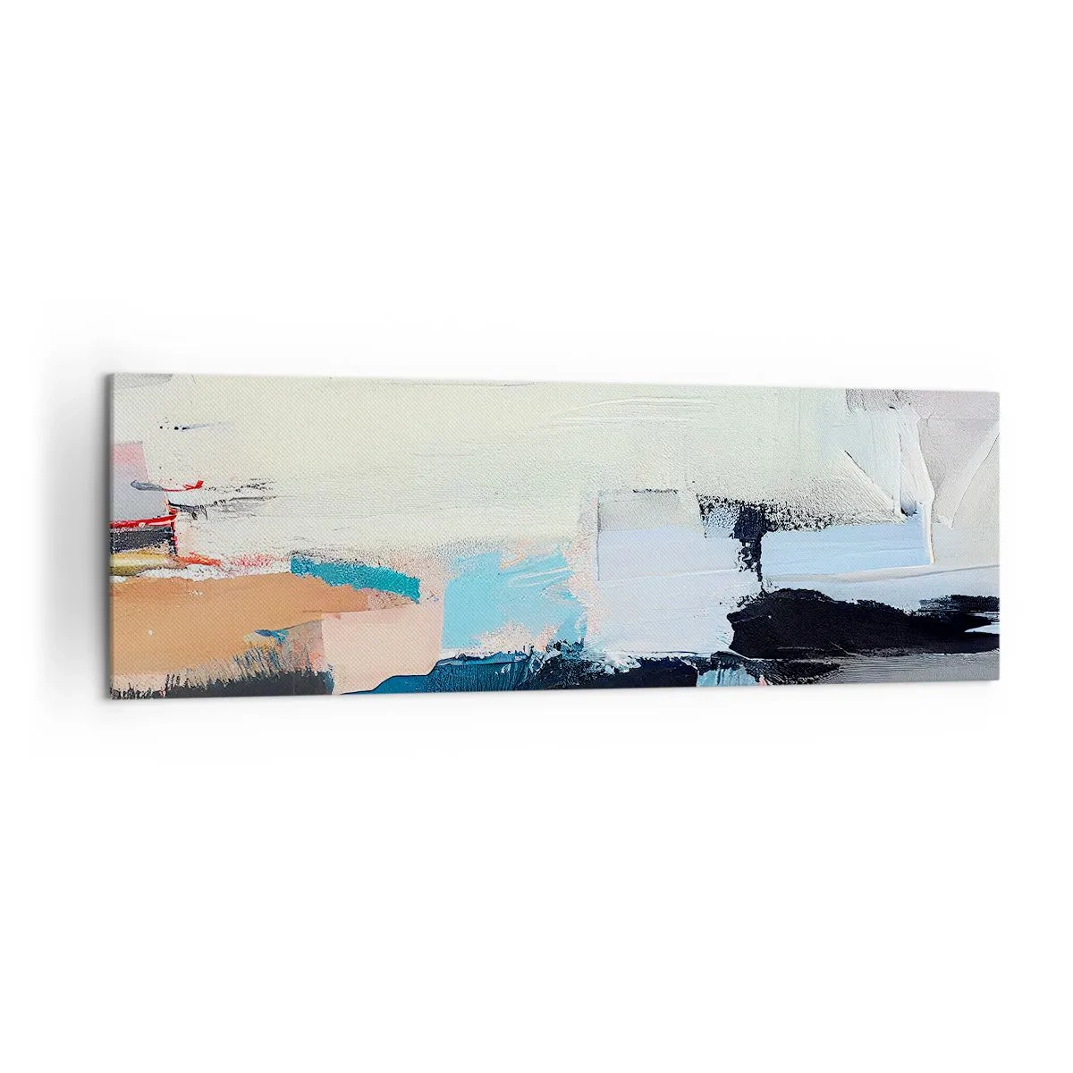 Bild auf Leinwand - Leinwandbild - Farbenfrohe Abstraktion mit dynamischen Pinselstrichen - 160x50cm - Gibt es eine Methode? - Moderne Wanddekoration für Wohnzimmer und Schlafzimmer ARTTOR