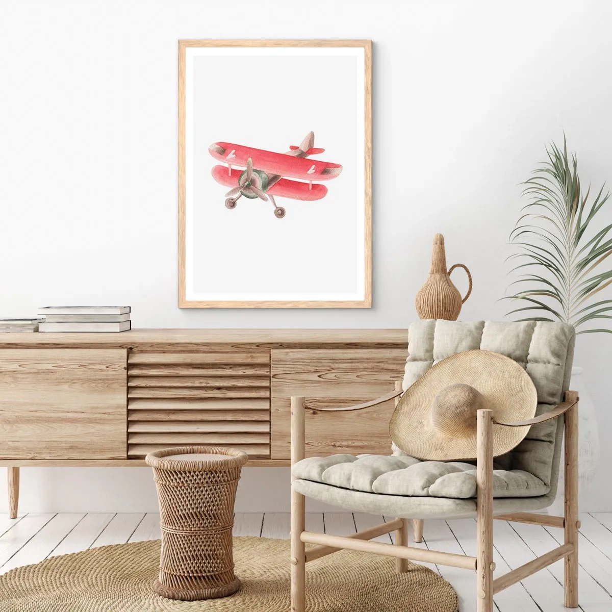 Poster in einem Rahmen aus heller Eiche - Bereit für Höhenflüge - 61x91 cm