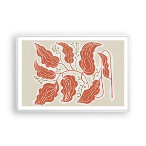Poster in einem weißen Rahmen - Im Folkstil und korallenartig - 91x61 cm