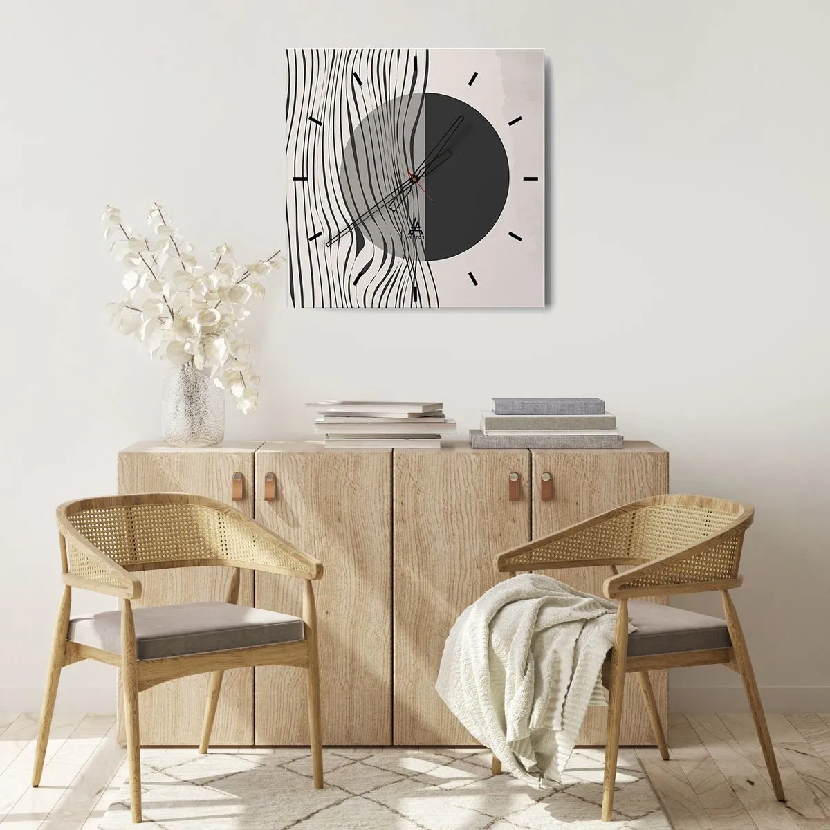 Wanduhr - Glasuhr - Halbe Komposition - 40x40 cm