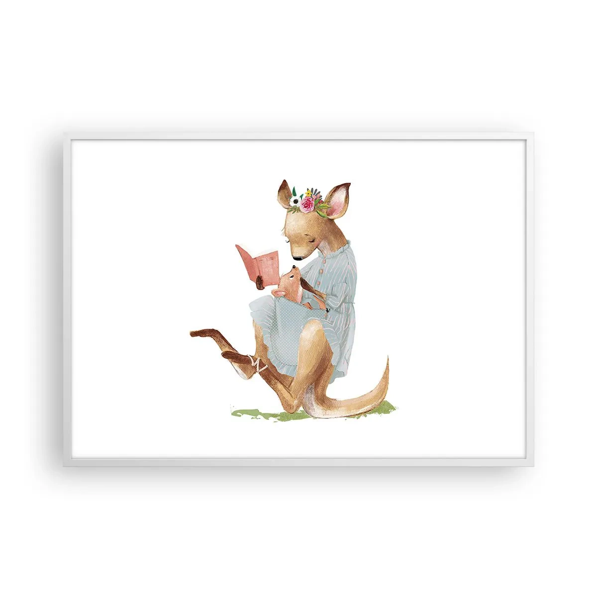 Poster in einem weißen Rahmen - Lies mir vor Mama - 100x70 cm