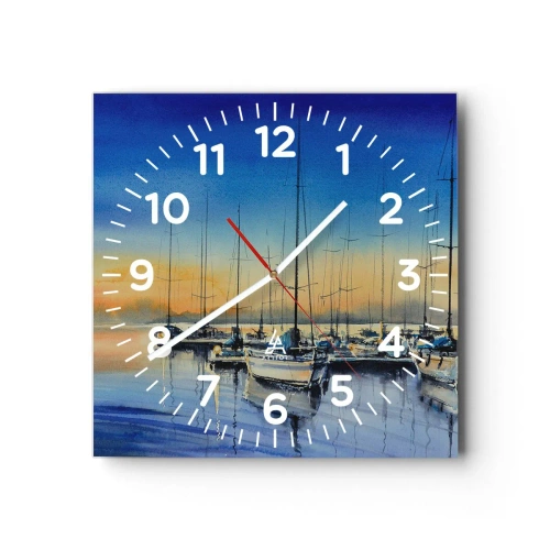 Wanduhr - Glasuhr - Ende eines guten Tages - 40x40 cm