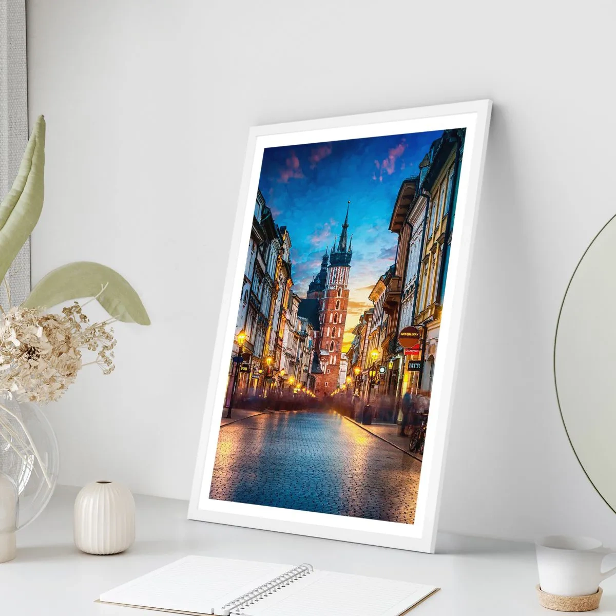 Poster in einem weißen Rahmen - Krakauer Charme - 61x91 cm