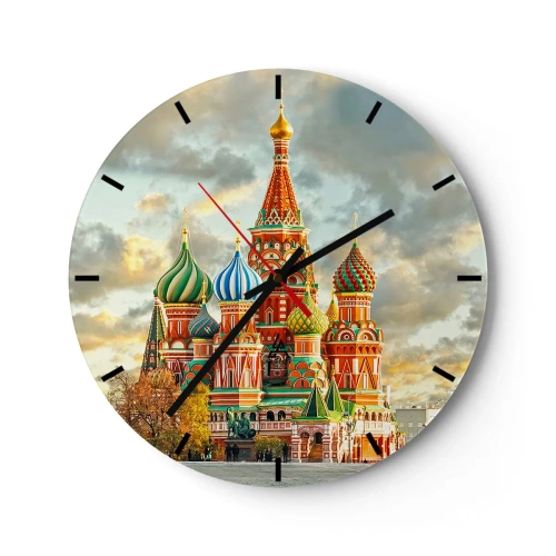 Wanduhr - Glasuhr - Basilius-Kathedrale in Moskau - 30x30cm - Selbst Disney würde nicht darauf kommen - Moderne Wanddekoration für Wohnzimmer, Küche und Schlafzimmer ARTTOR