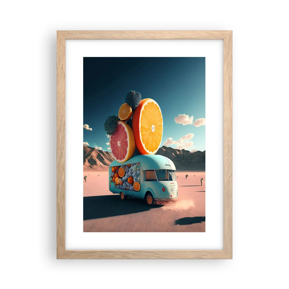 Poster in einem Rahmen aus heller Eiche - Geschmack von Urlaub - 30x40 cm
