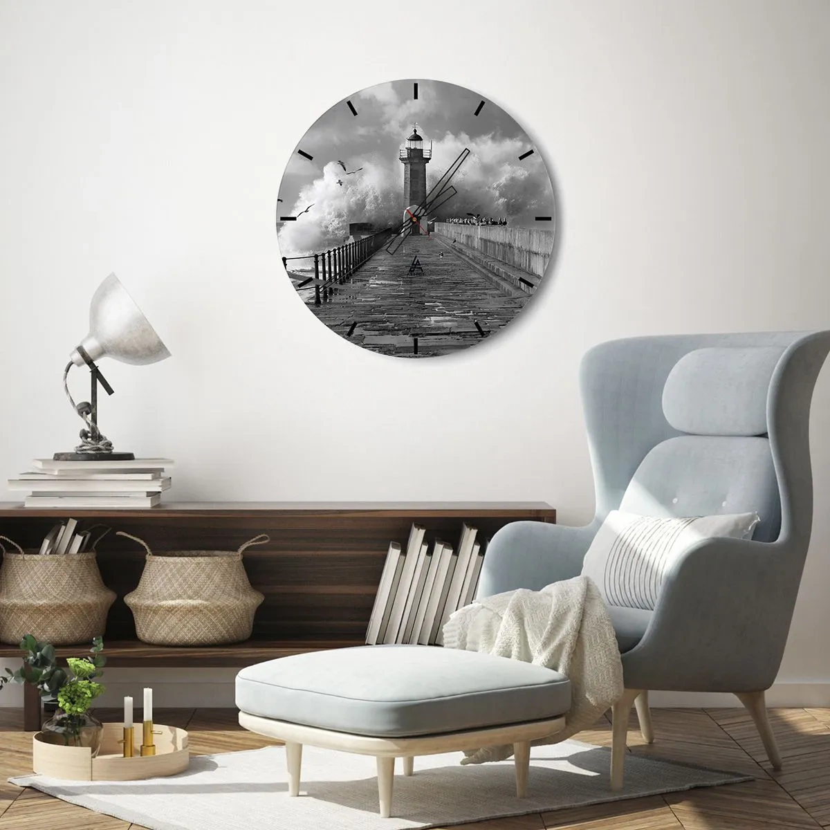 Wanduhr - Glasuhr - Furchtlos - 40x40 cm
