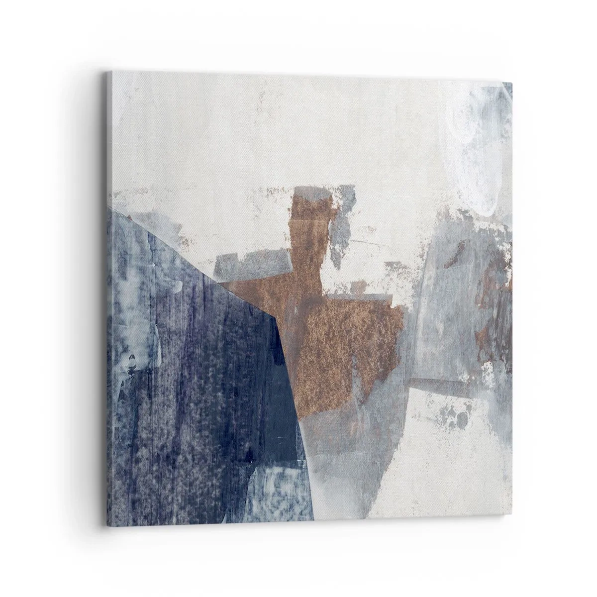 Bild auf Leinwand - Leinwandbild - Blaue und braune Formen - 70x70 cm