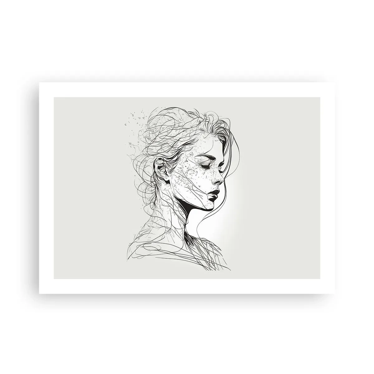 Poster - Porträt im Gedanken - 70x50 cm