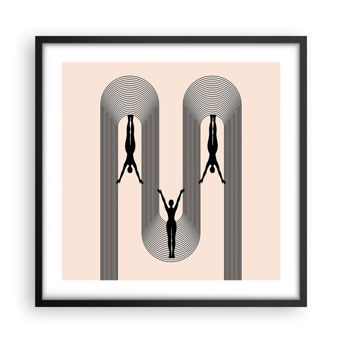 Poster in einem schwarzem Rahmen - Verkehrt herum - 50x50 cm