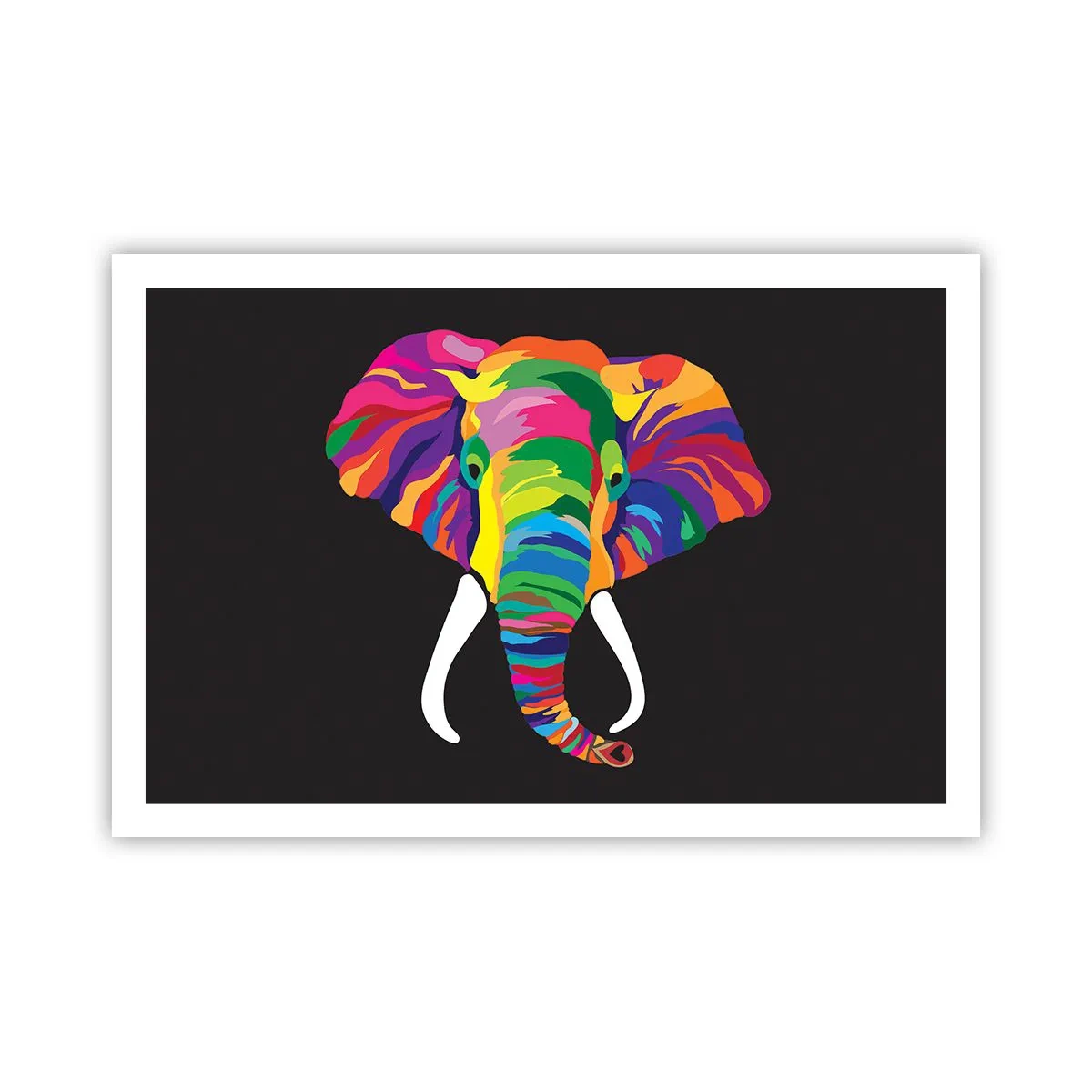 Poster - Der Elefant, der es liebte, im Regenbogen zu baden - 91x61 cm