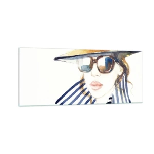 Glasbild - Bild auf glas - Florida heißt Sie willkommen! - 100x40 cm