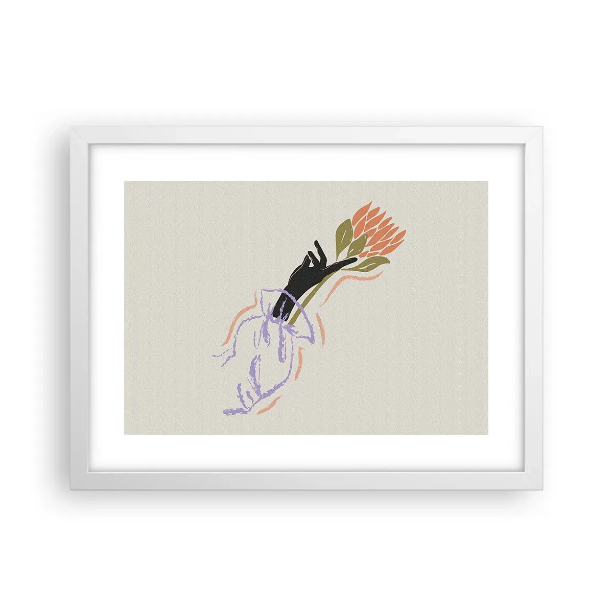 Poster in einem weißen Rahmen - Schwesterliche Berührung - 40x30 cm