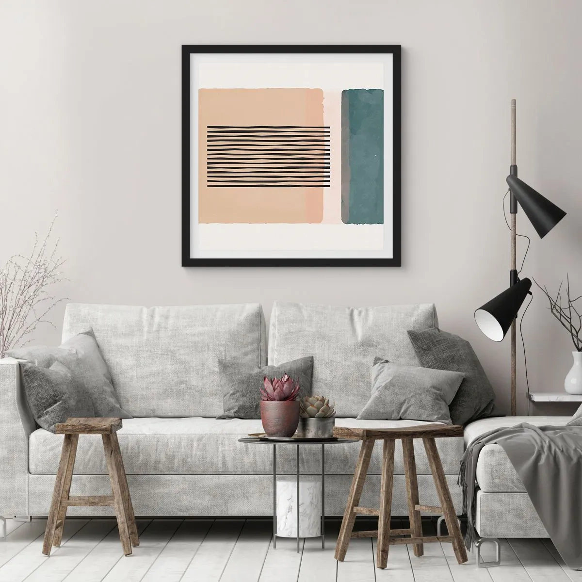 Poster in einem schwarzem Rahmen - Alles ist in Ordnung - 60x60 cm