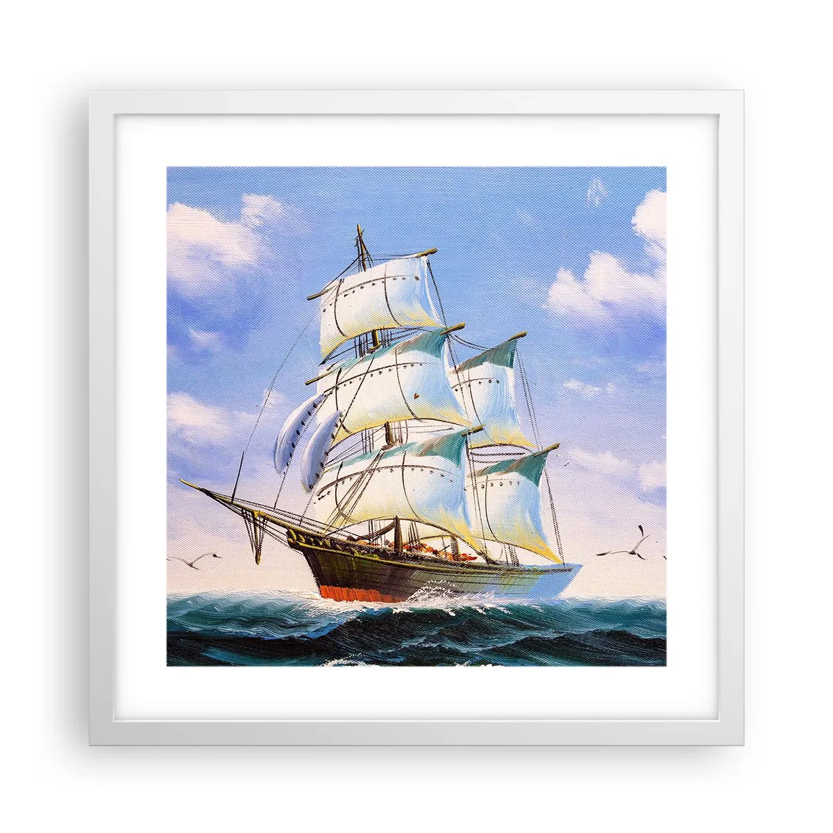 Poster in einem weißen Rahmen - Mit Stolz mit dem Wind - 40x40 cm