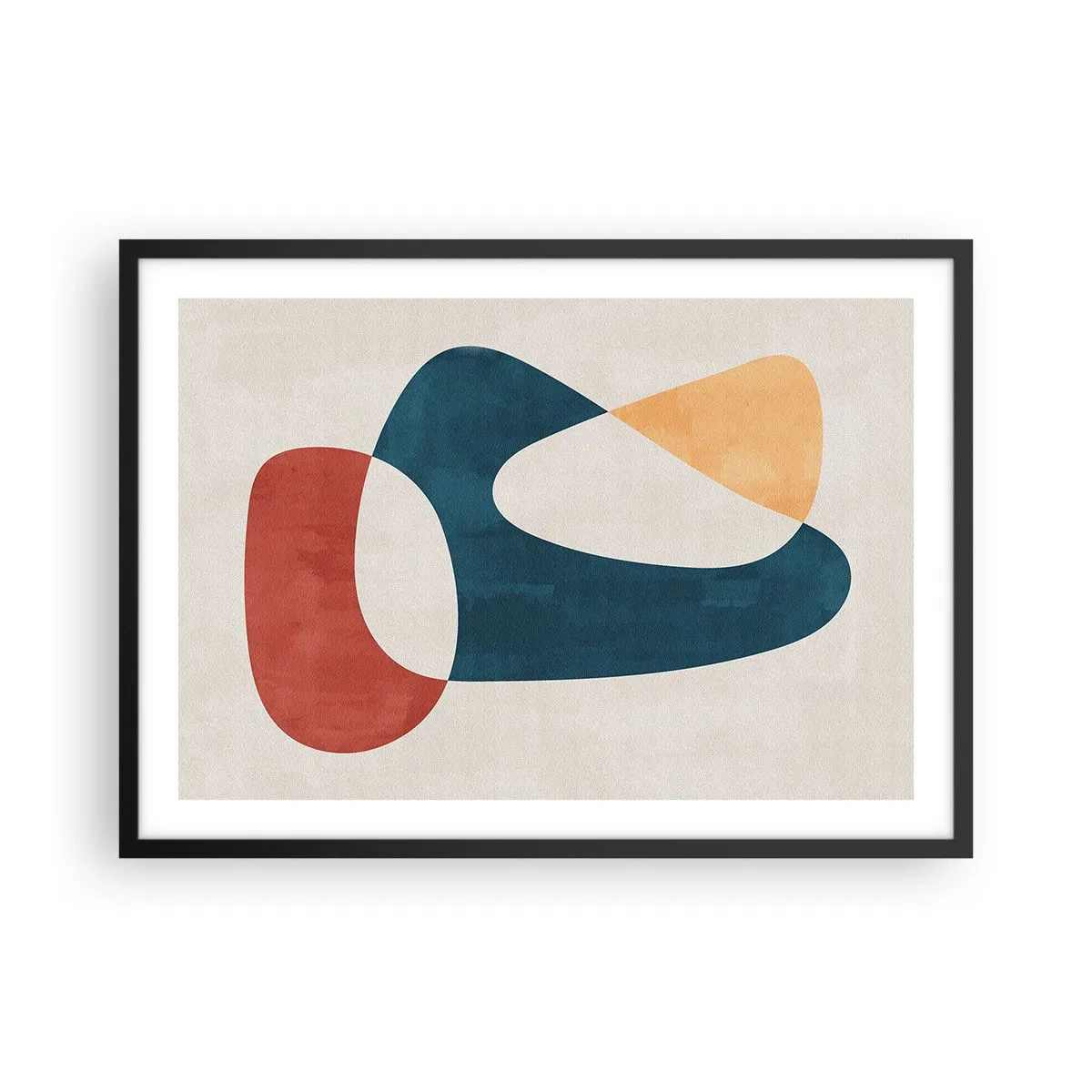 Poster in einem schwarzem Rahmen - Abstrakte Formen in harmonischen Farben - 70x50cm - Einflüsse und Metamorphosen - Moderne Wanddekoration für Wohnzimmer und Schlafzimmer ARTTOR