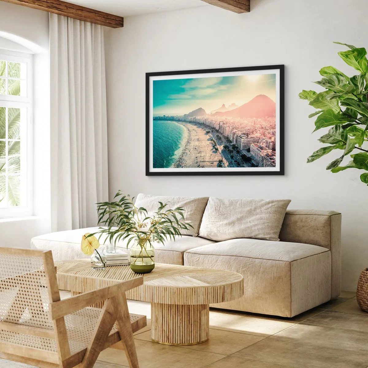 Poster in einem schwarzem Rahmen - Ewiger Urlaub in Rio - 50x40 cm