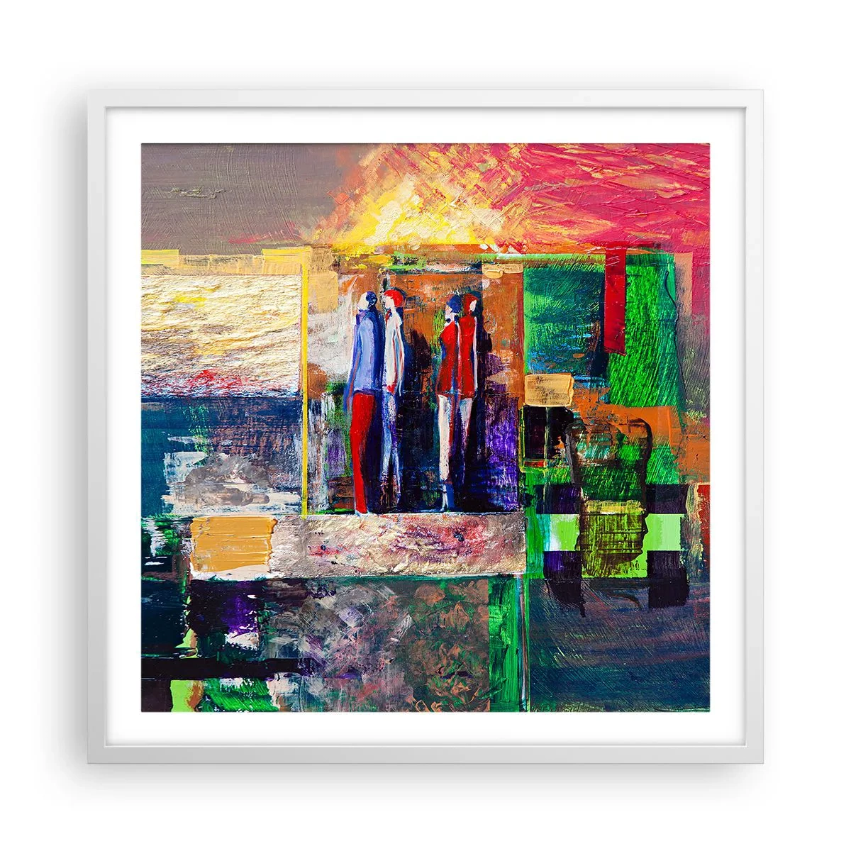 Poster in einem weißen Rahmen - Beziehungen und Emotionen - 60x60 cm