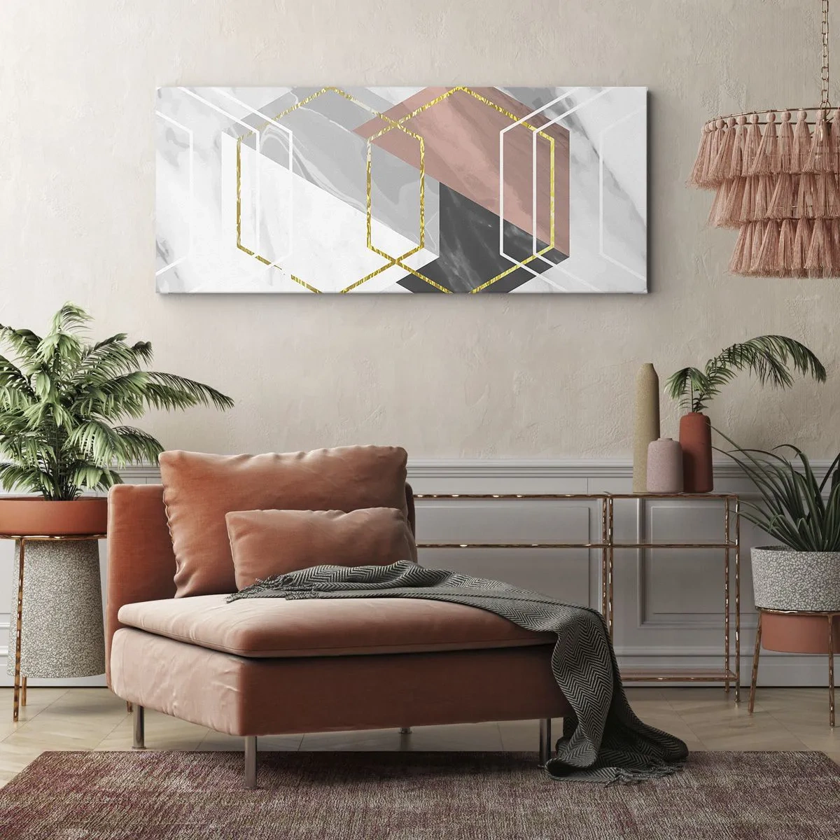 Bild auf Leinwand - Leinwandbild - Kettenkomposition - 100x40 cm