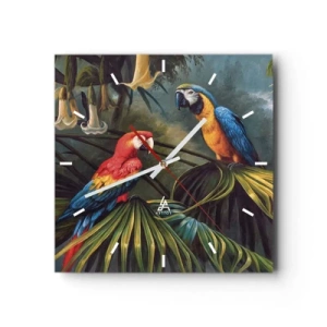 Wanduhr - Glasuhr - Romantik in den Tropen - 40x40 cm