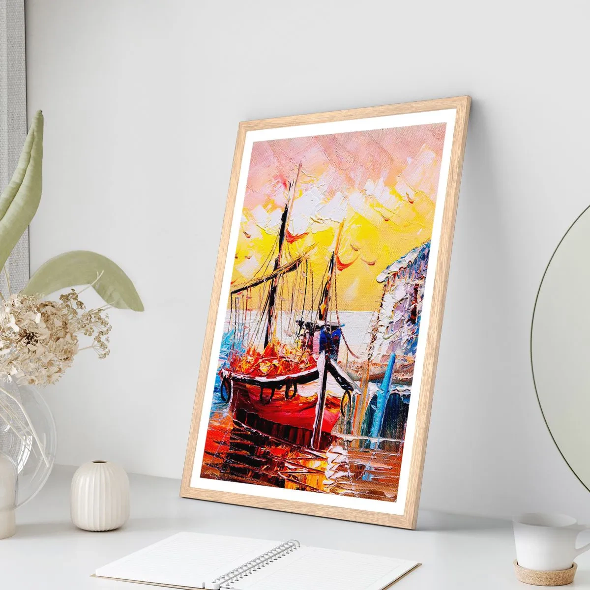 Poster in einem Rahmen aus heller Eiche - Glückliche Rückkehr - 50x70 cm