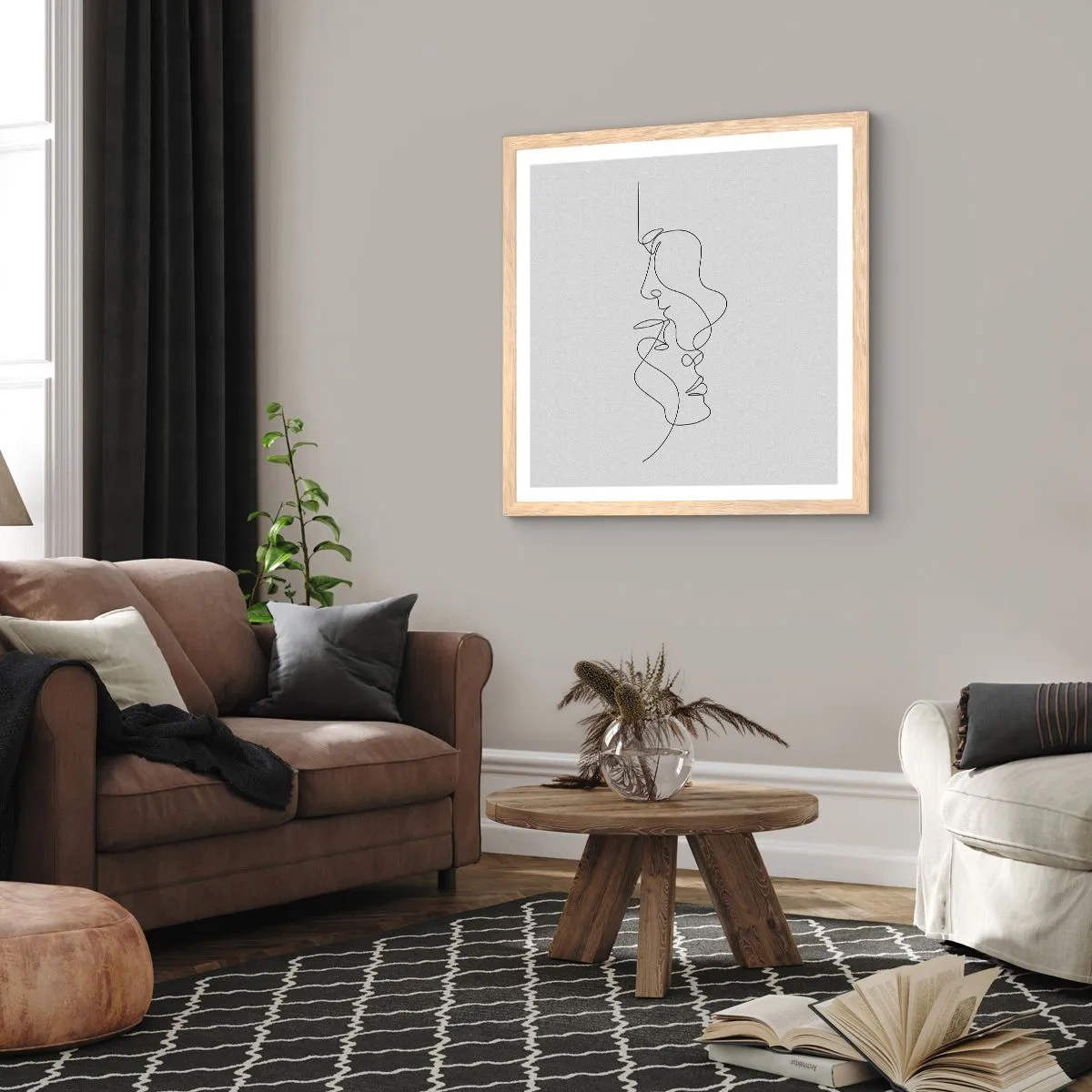 Poster in einem Rahmen aus heller Eiche - Die Hitze bitterer Begierden - 40x40 cm