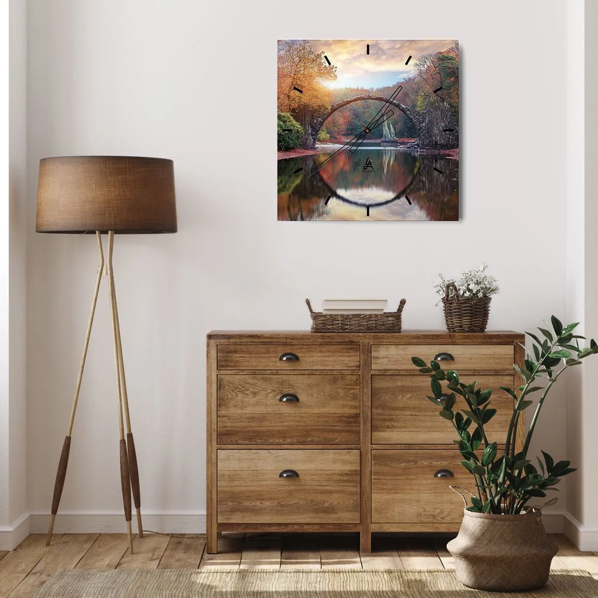 Wanduhr - Glasuhr - Auf der anderen Seite des Spiegels - 40x40 cm