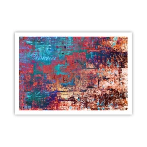 Poster - Eine abstrakte Komposition mit einer Mischung intensiver Farben. - 100x70cm - Erinnerung und Vergessen - Moderne Wanddekoration für Wohnzimmer und Schlafzimmer ARTTOR