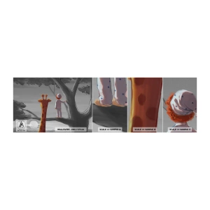 Fototapeten Muster Selbstklebend Deluxe Sticker - Das passiert wirklich - Giraffe, Kinder, Traum - 100x30 cm