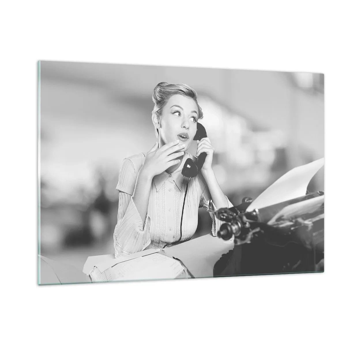 Glasbild - Bild auf glas - Hallo, hier sind es die 50er. - 120x80cm - Hallo, wir sind in den 1950er Jahren. - Moderne Wanddekoration für Wohnzimmer und Schlafzimmer ARTTOR