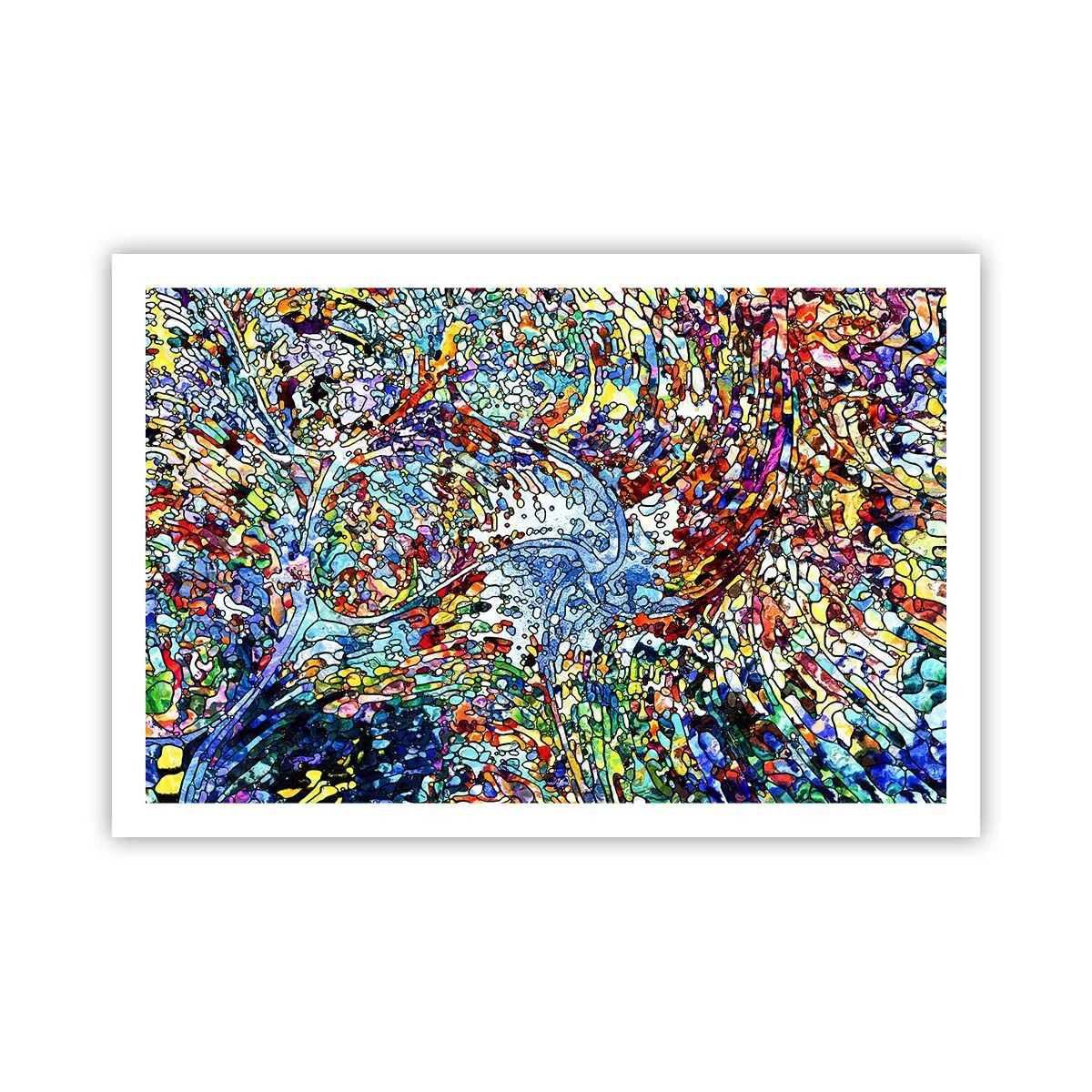Poster - Glasmalerei Wassertropfen - 91x61 cm