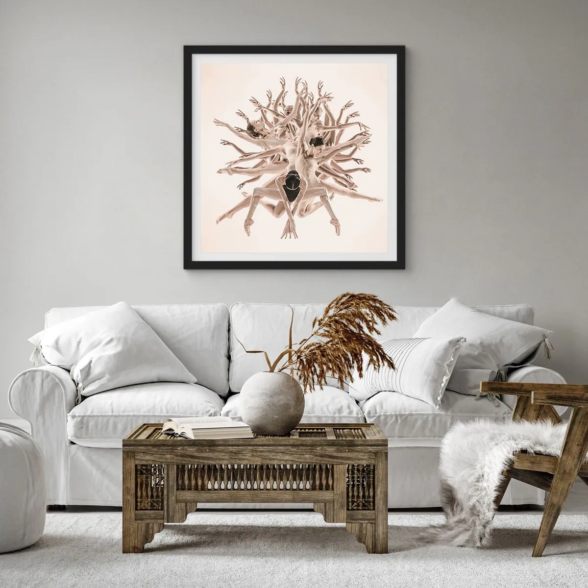 Poster in einem schwarzem Rahmen - Aufblühen im Tanz - 30x30 cm