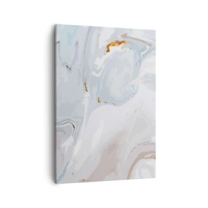 Bild auf Leinwand - Leinwandbild - Abstrakte Wellen in Blau- und Weißtönen - 50x70cm - Das Weiß wird erhoben - Moderne Wanddekoration für Wohnzimmer und Schlafzimmer ARTTOR