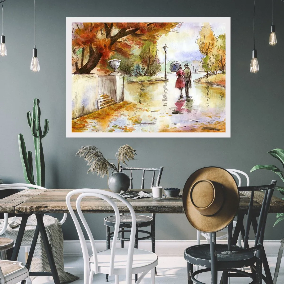 Poster - Romantischer Herbst im Park - 70x50 cm