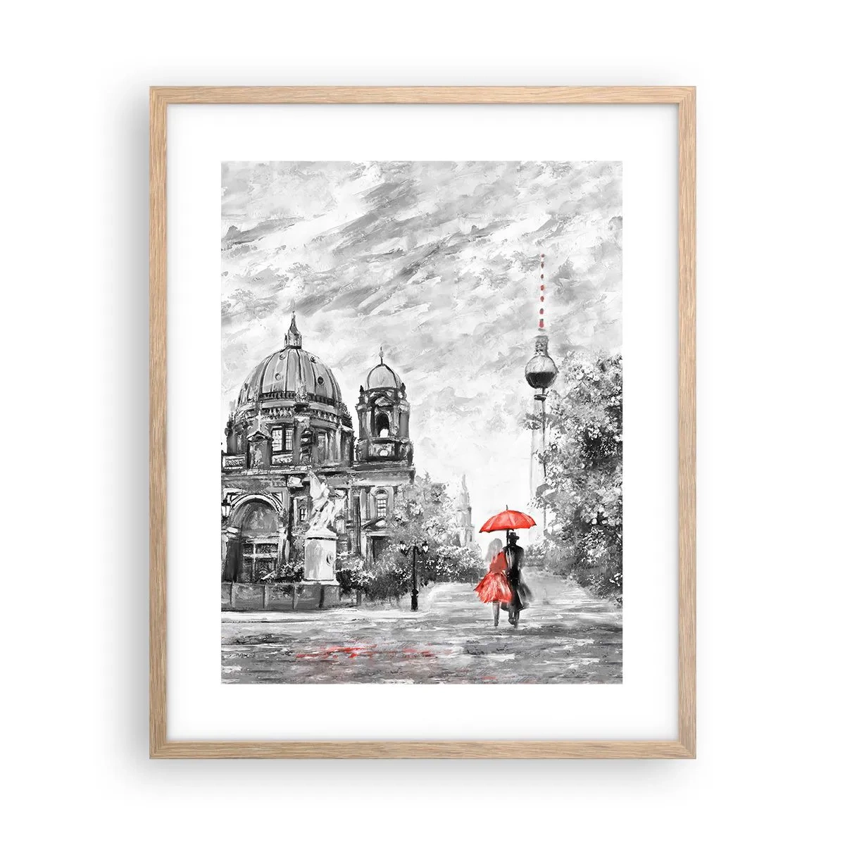 Poster in einem Rahmen aus heller Eiche - Berliner Treffen - 40x50 cm