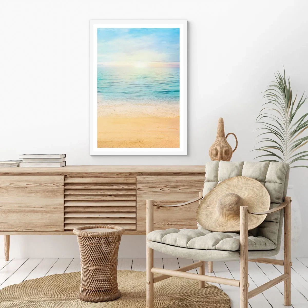 Poster in einem weißen Rahmen - Großes Blau - 70x100 cm