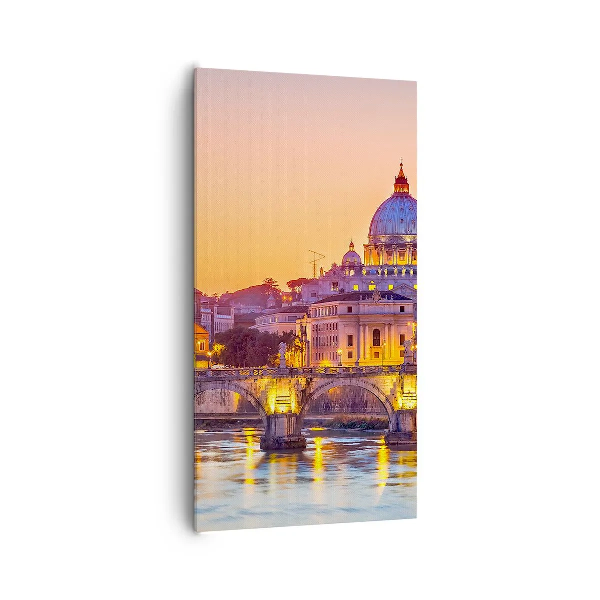 Bild auf Leinwand - Leinwandbild - Sonnenuntergang über der ewigen Stadt - 65x120 cm