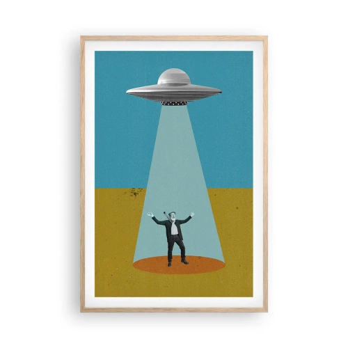 Poster in einem Rahmen aus heller Eiche - Nahe Begegnung - 61x91 cm