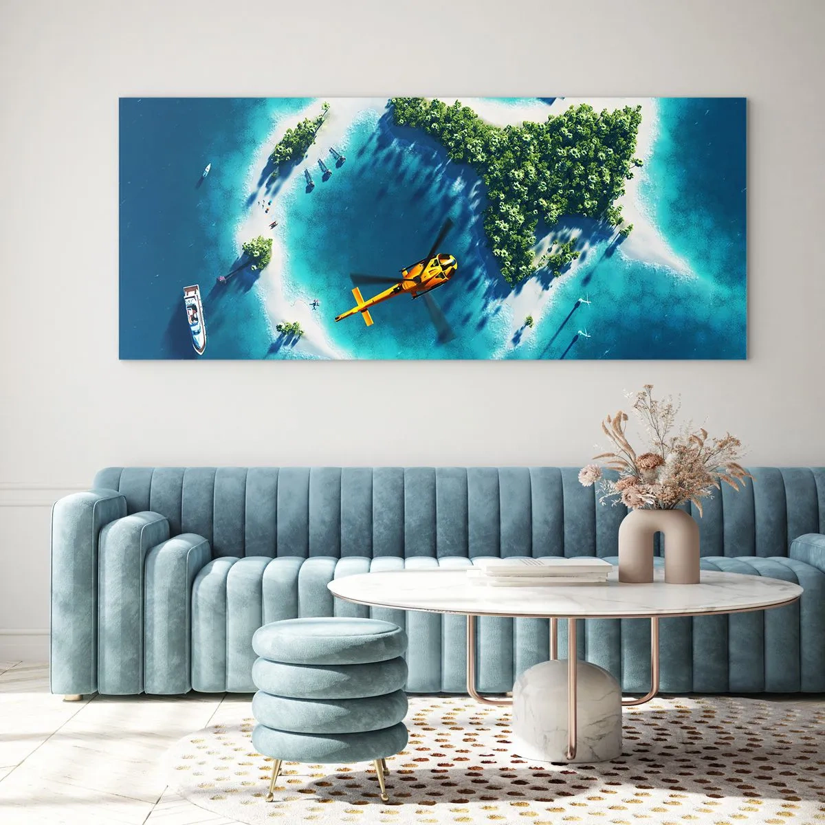 Glasbild - Bild auf glas - Kauf dir eine Insel - 90x30 cm