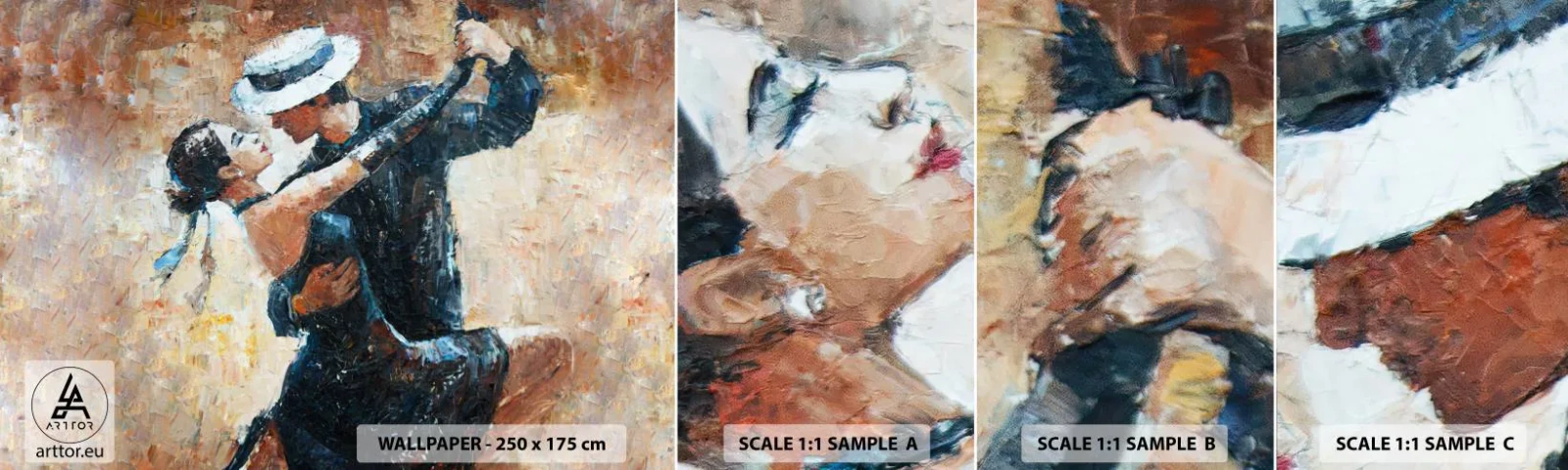 Fototapeten Muster Selbstklebend Deluxe Sticker - A la Rudolf Valentino - Abstraktion, Tanzen, Tango - 100x30 cm