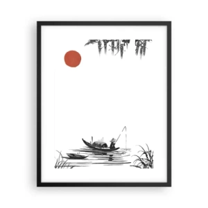Poster in einem schwarzem Rahmen - Asiatischer Nachmittag - 40x50 cm