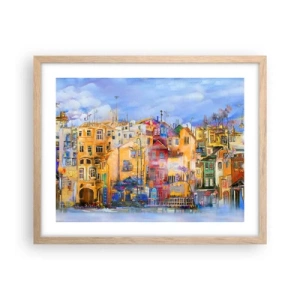 Poster in einem Rahmen aus heller Eiche - Wir sind zusammen - 50x40 cm