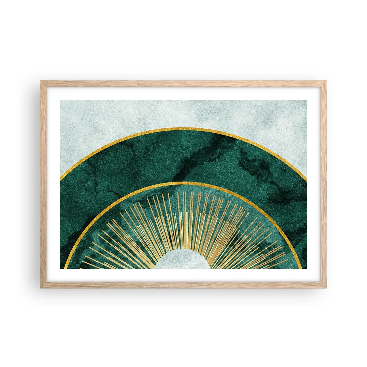 Poster in einem Rahmen aus heller Eiche - Anderes Sonnensystem - 70x50 cm