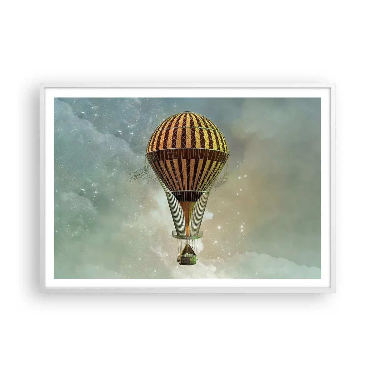 Poster in einem weißen Rahmen - Pionierflüge - 100x70 cm