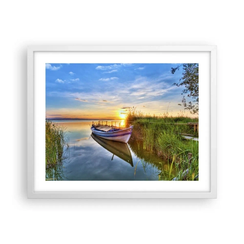 Poster in einem weißen Rahmen - Bucht erfüllter Träume - 50x40 cm